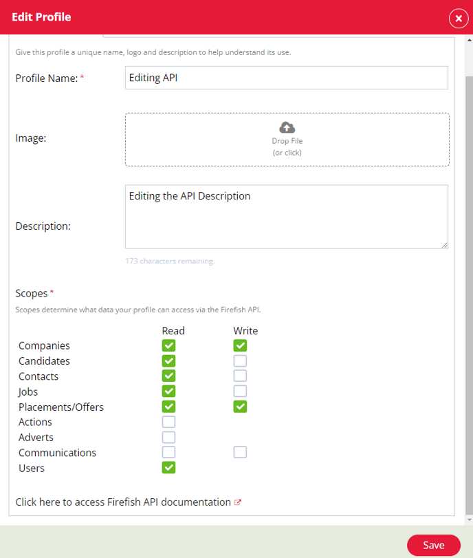 Edit Custom API