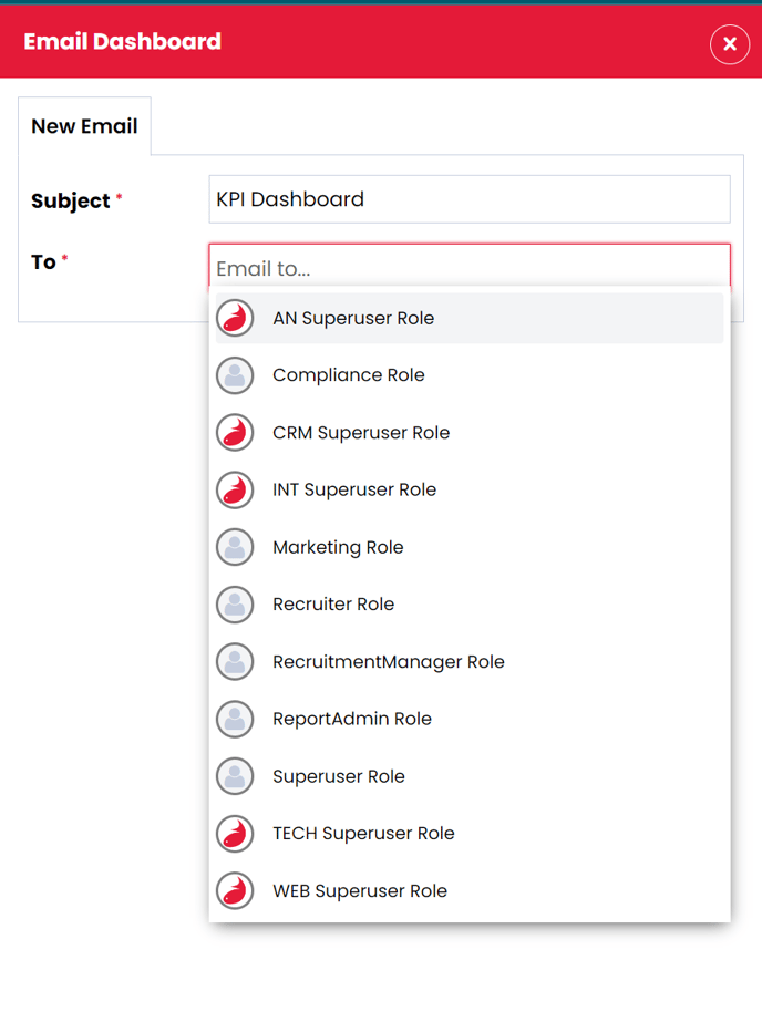 Email Dashboard with users side panel