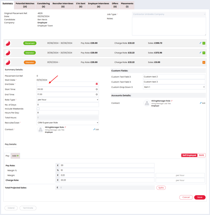 Screenshot: Extension Confirmation Screen
