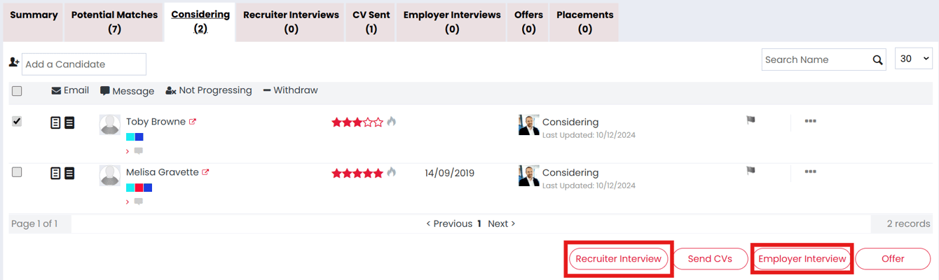 Arranging Interviews