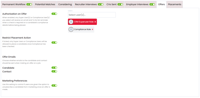 Job Configuration - Permanent Workflow - Offers 1