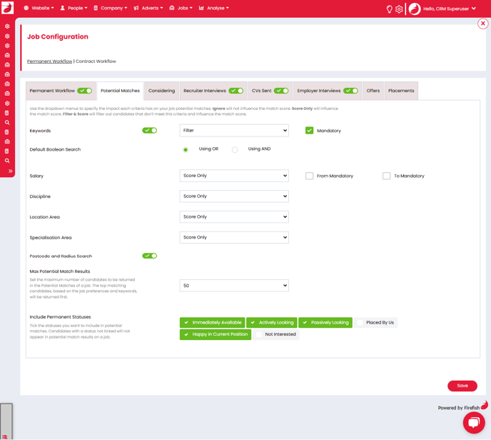 Job Configuration - Potential Matches-1