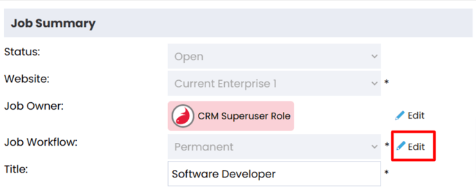 Job Workflow Change Workflow 1