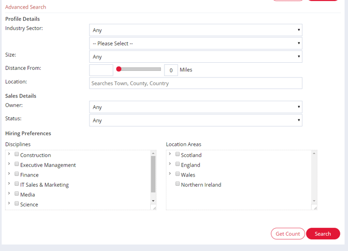 Search Panel Advanced