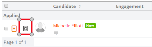 Screenshot: Example of PS icon and incomplete statu