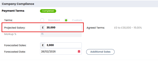Projected Salary-1Screenshot: Projected Salary in Job Summary