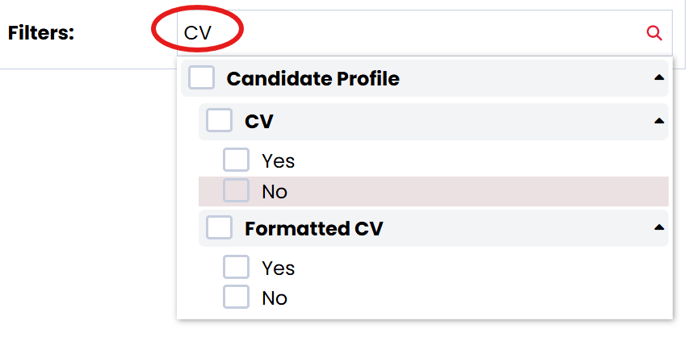 filter search