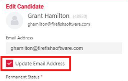 Firefish Add-In Update Email Address Checkbox