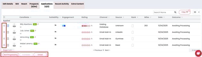 Advert Action Options