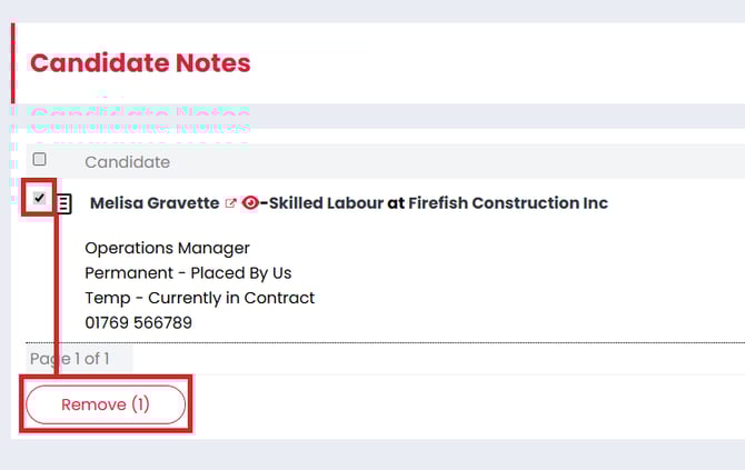 Screenshot: to-do list with remove option highlighted