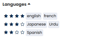 An example of a completed Languages section