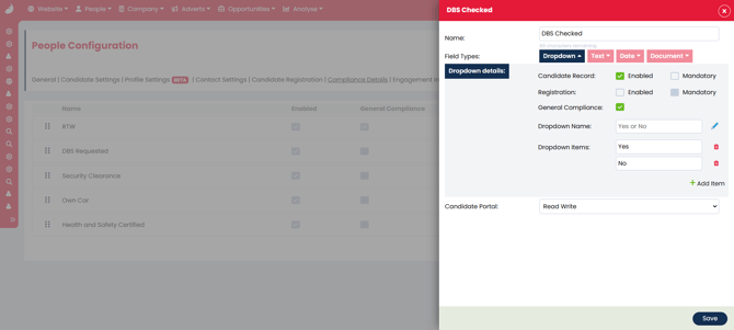An image showing the Compliance Details tab