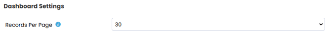 An image showing the Records Per Page setting