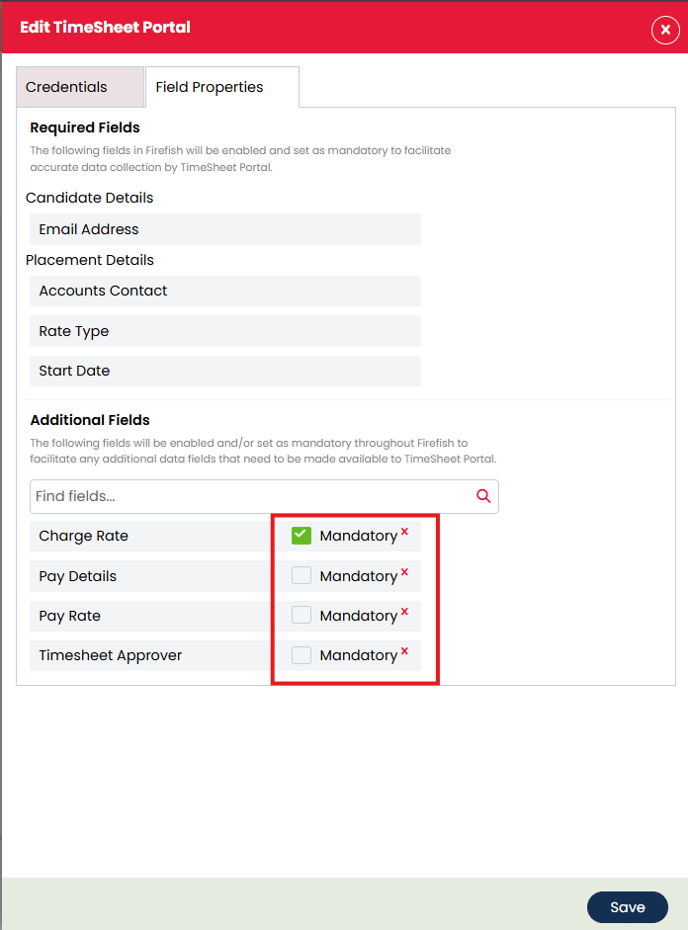 tsp field properties